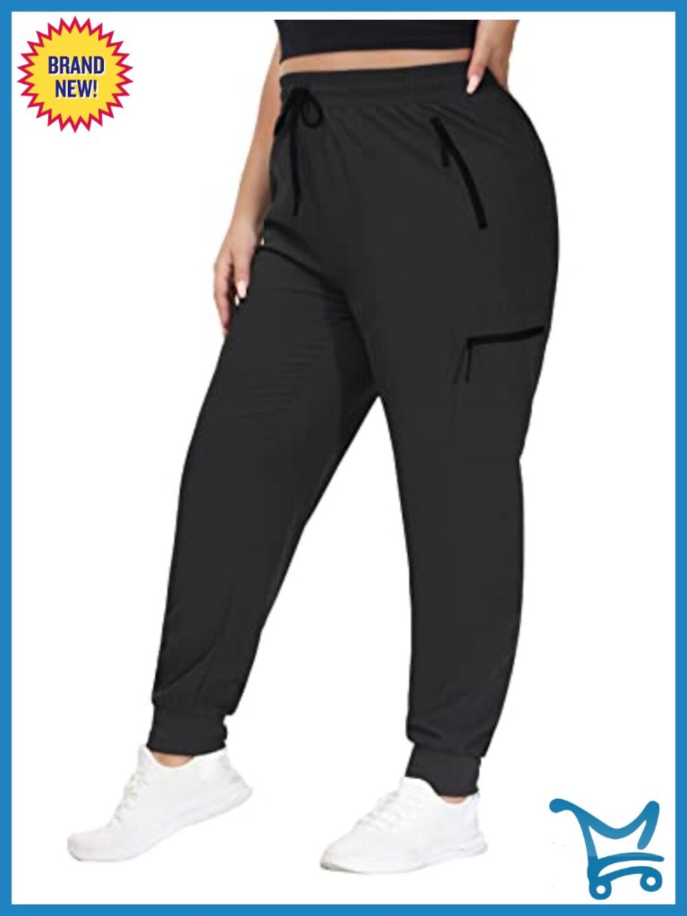 Women's Plus Size Hiking Cargo Joggers Quick Dry Lightweight Zipper Pockets